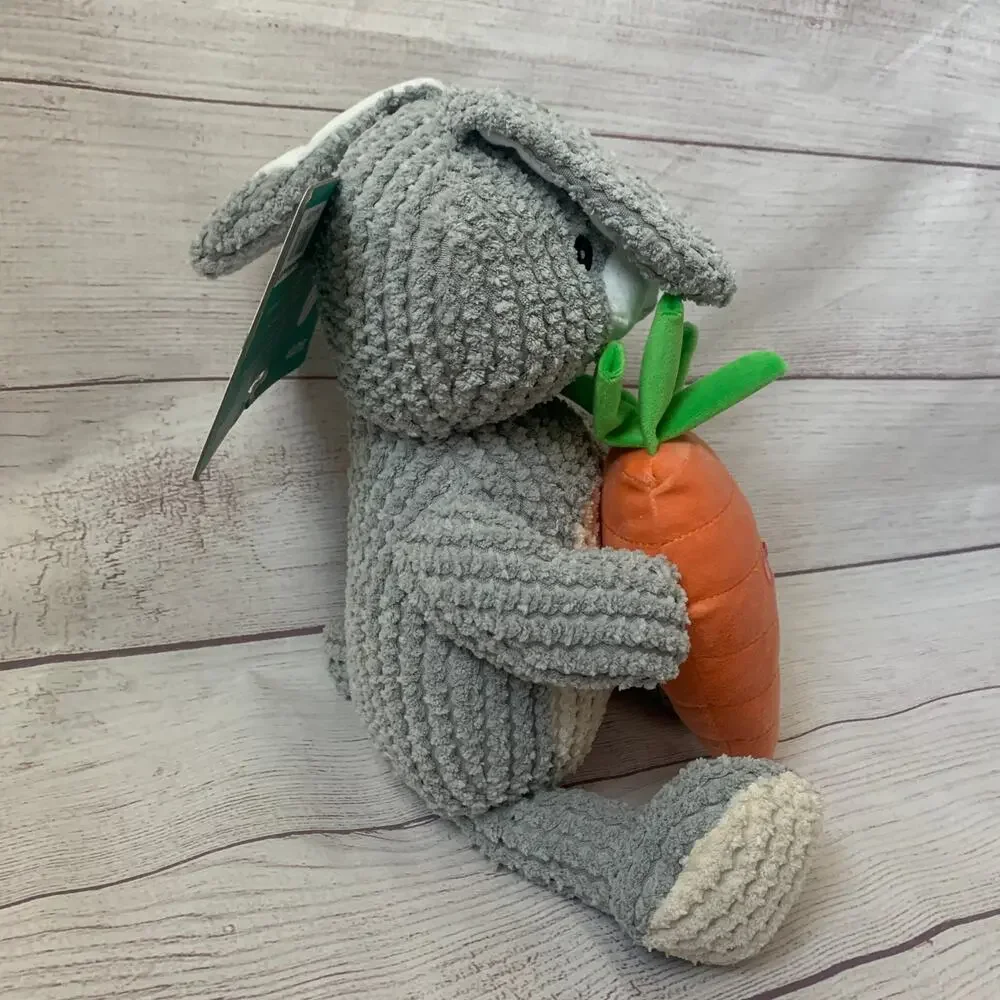 Patchwork Pet Bunny Rabbit and Carrot Dog Toy Crinkle Squeak Grunt Fetch 19